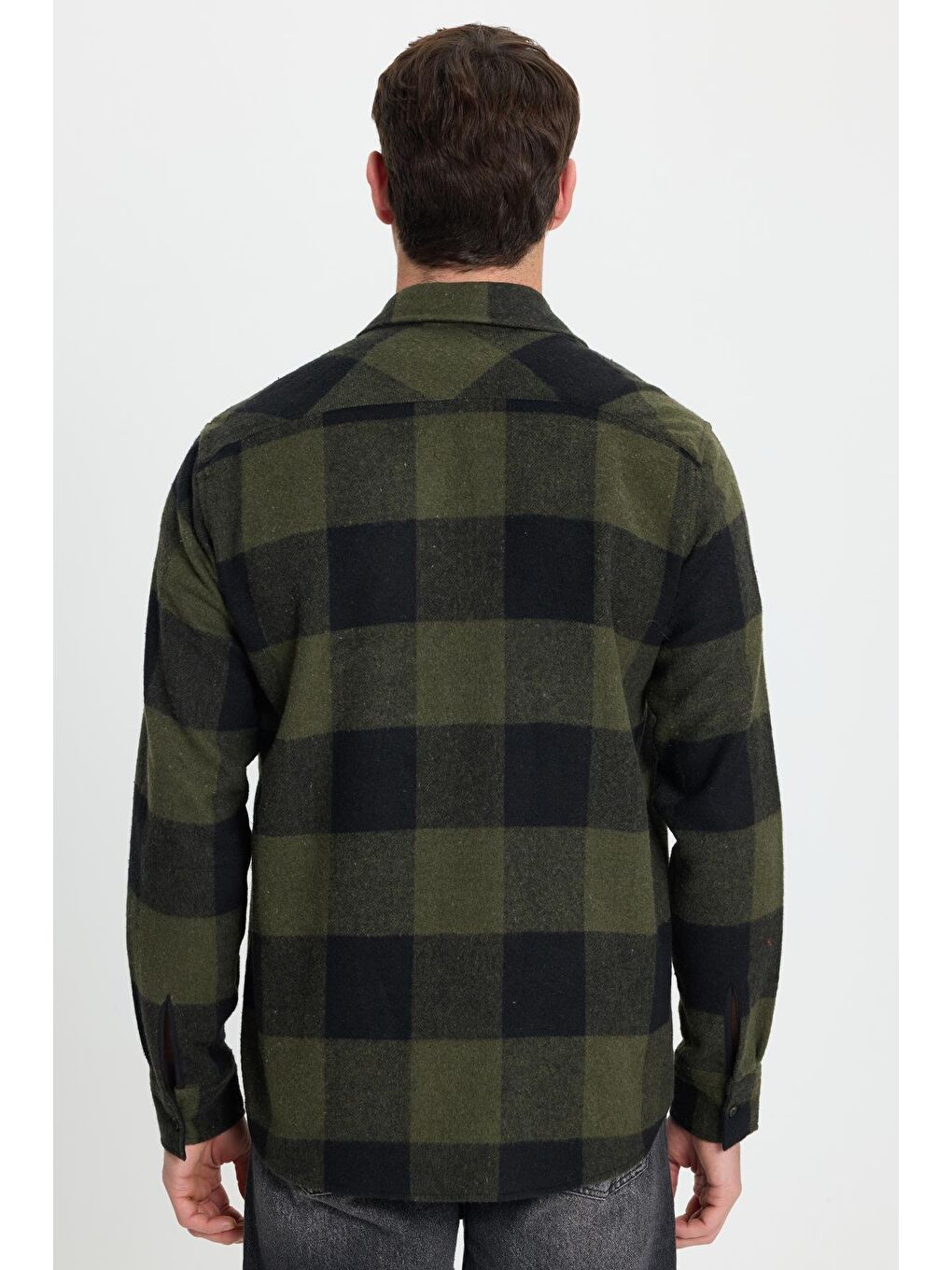 Karışık Erkek Regular Fit Klasik Fit Kareli Cepli Oduncu Gömlek-7