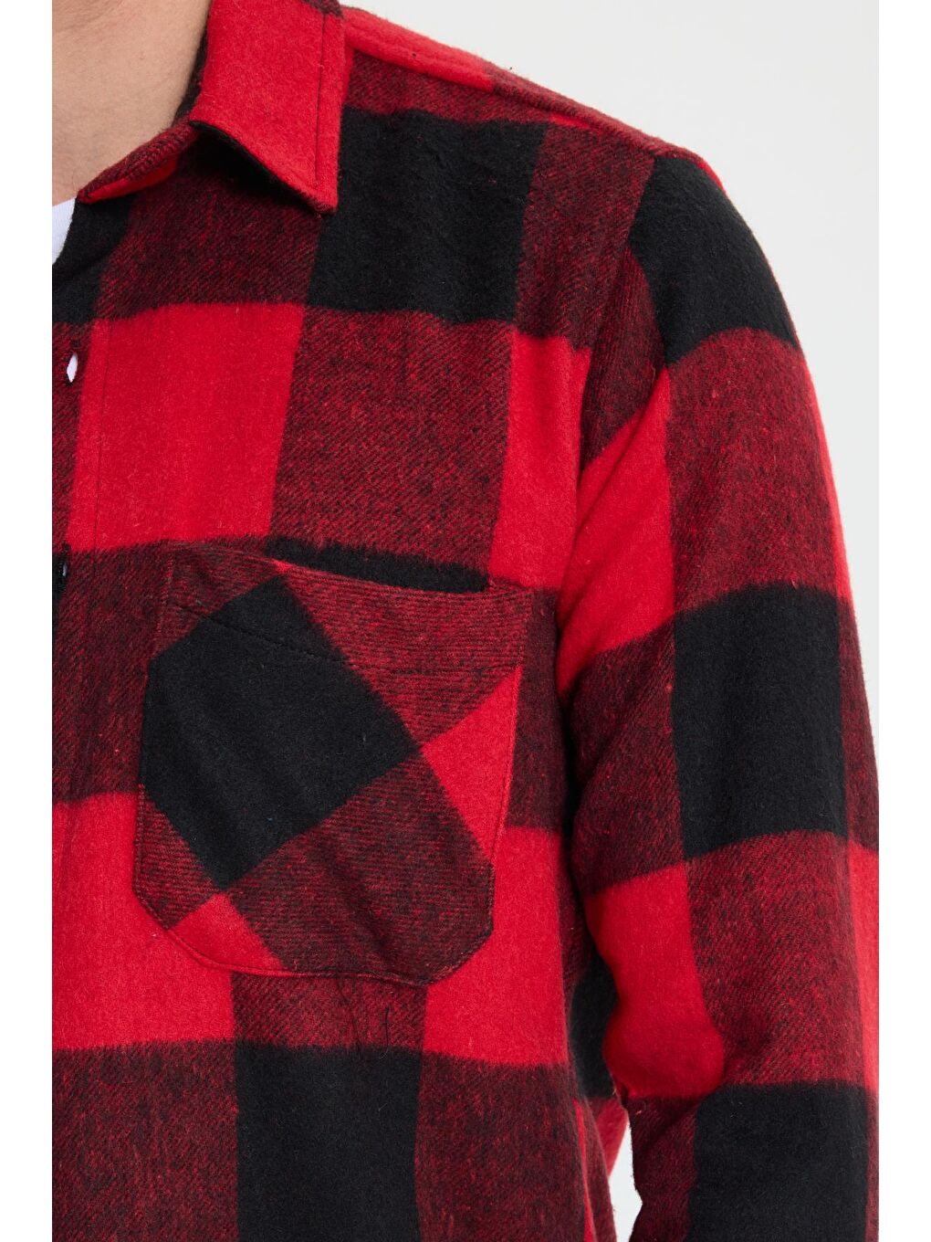 Karışık Erkek Regular Fit Klasik Kesim Kareli Cepli Oduncu Gömlek-2