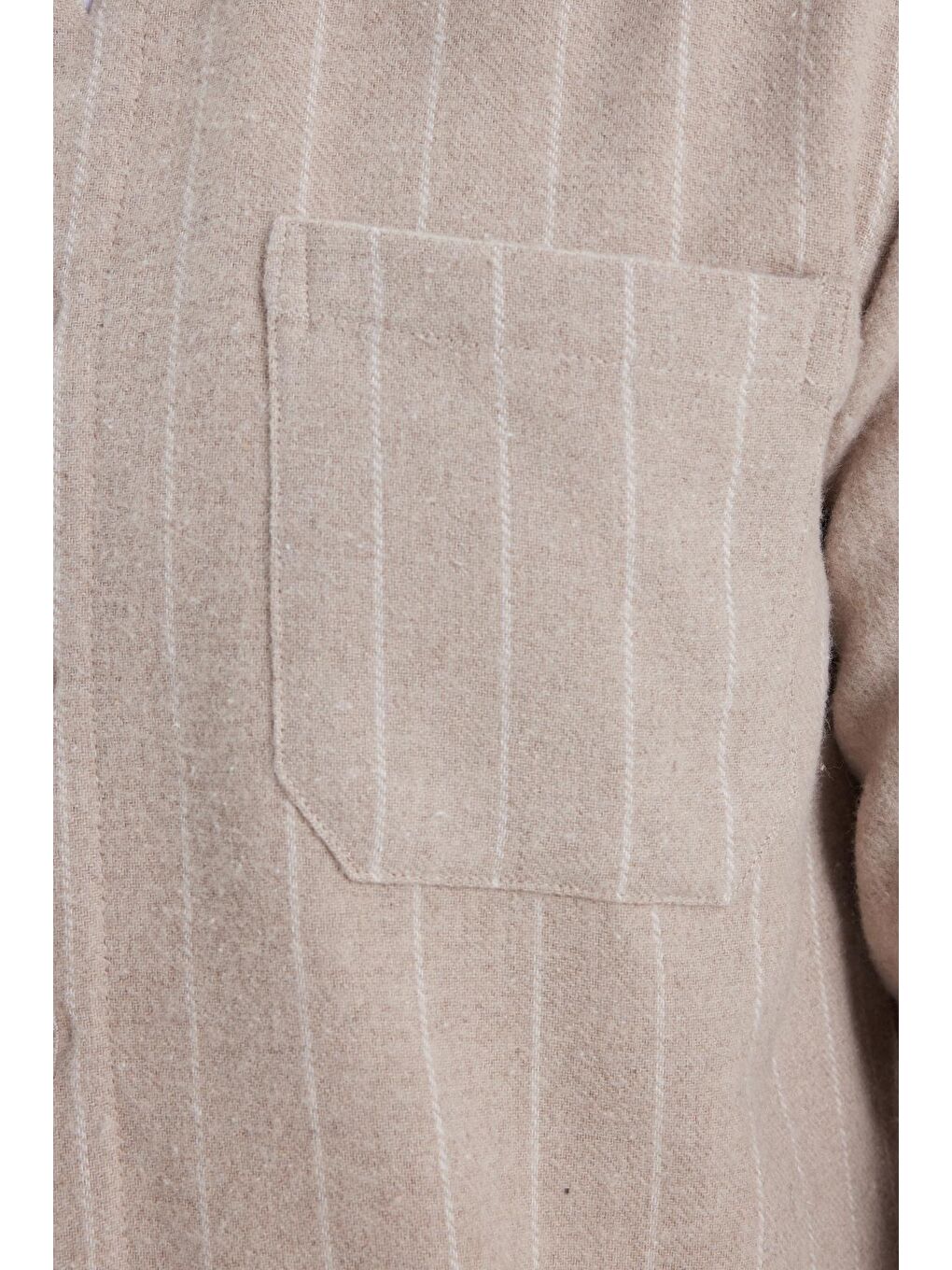 Karışık Erkek Regular Fit Klasik Kesim Çizgili Çift Cep Kapaklı Oduncu Gömlek-6