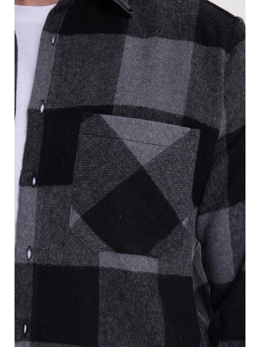 Karışık Erkek Regular Fit Klasik Fit Kareli Cepli Oduncu Gömlek-2