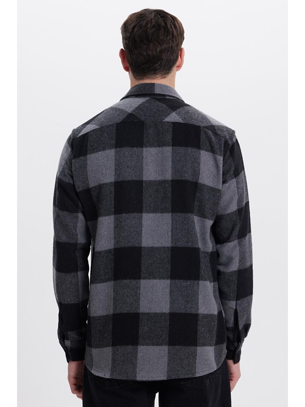 Karışık Erkek Regular Fit Klasik Fit Kareli Cepli Oduncu Gömlek-7