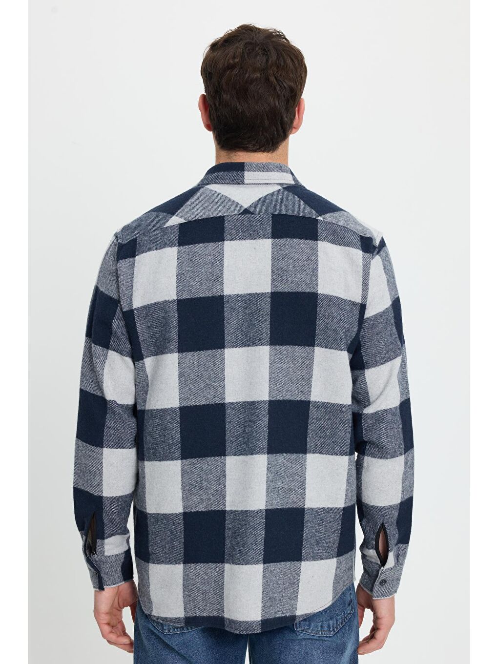 Karışık Erkek Regular Fit Klasik Fit Kareli Cepli Oduncu Gömlek-7