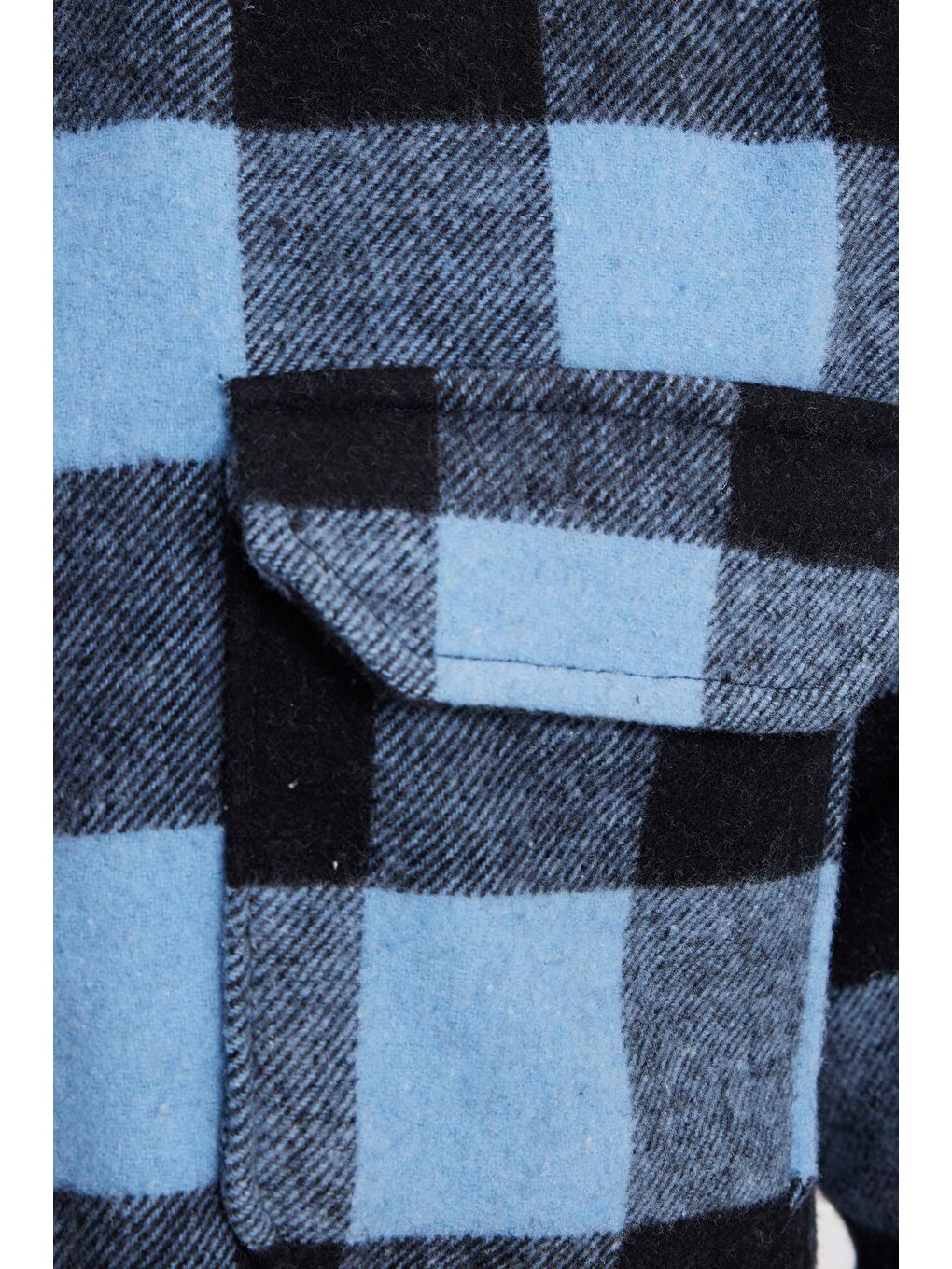 Karışık Erkek Slim Fit Dar Kesim Uzun Kollu Kapaklı Çift Cepli Kareli Kışlık Oduncu Gömlek-6