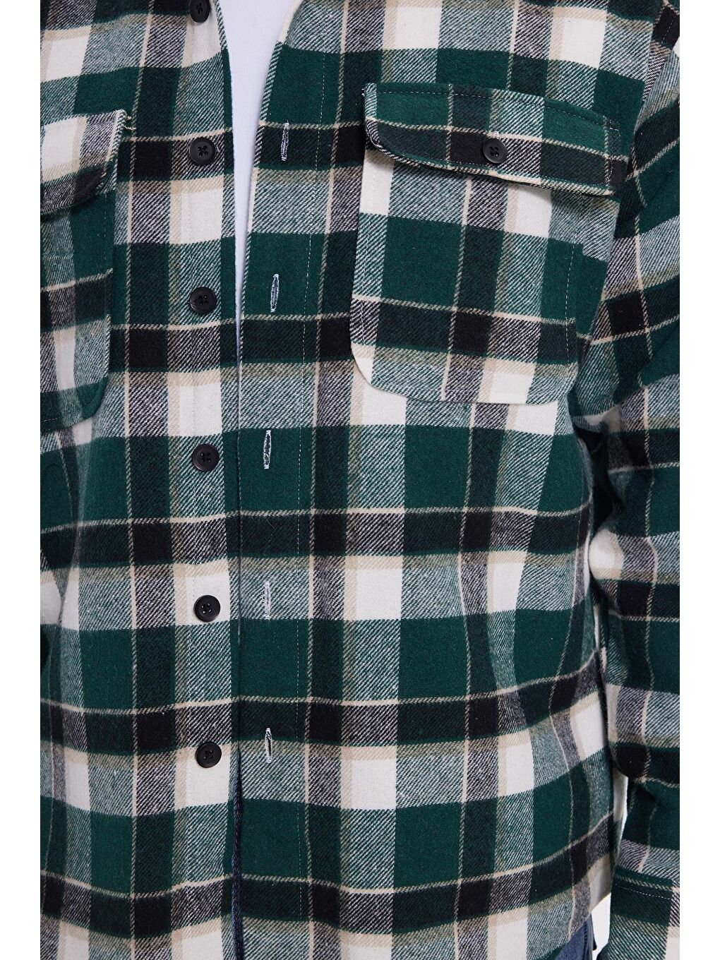 Karışık Erkek Relax Fit Rahat Kesim Çift Cepli Kışlık Oduncu Kareli Gömlek-2