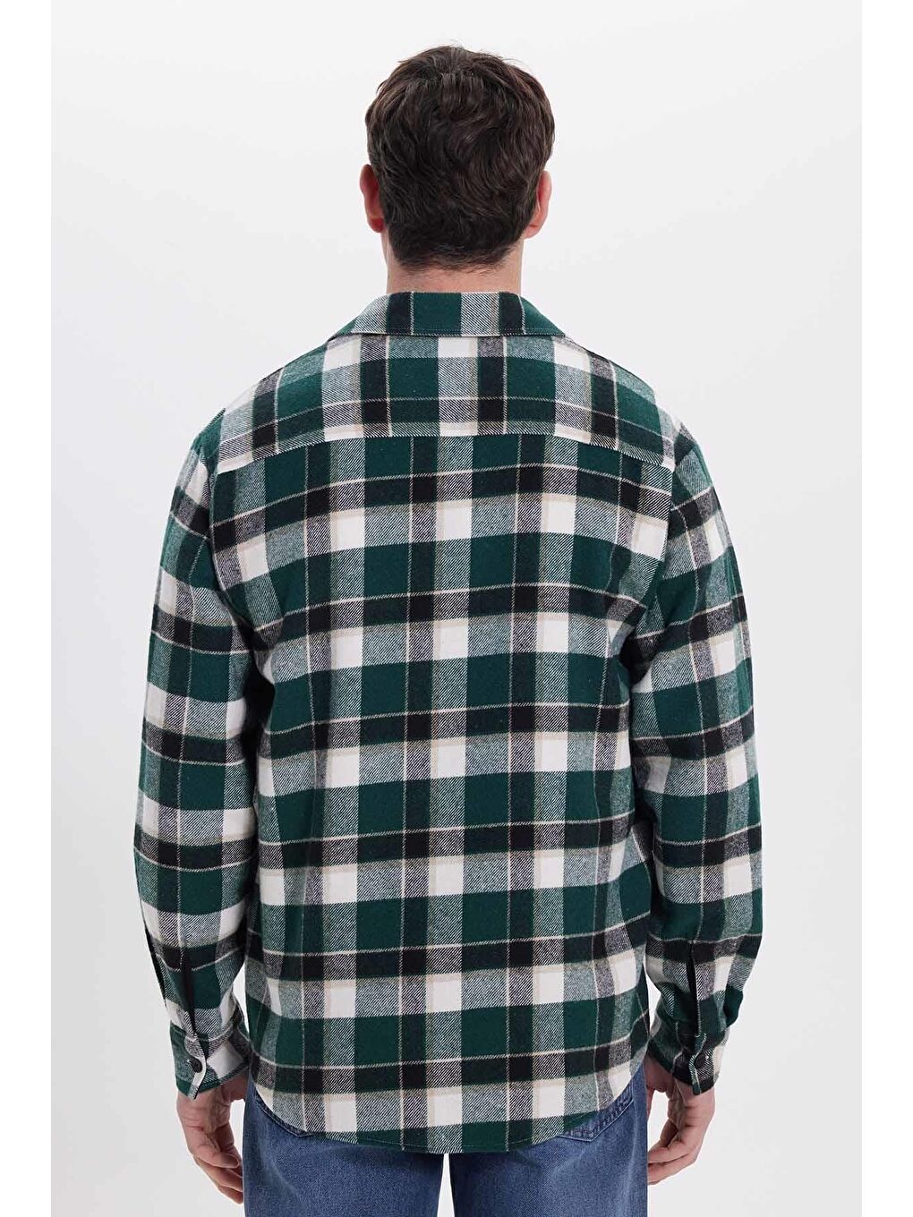 Karışık Erkek Relax Fit Rahat Kesim Çift Cepli Kışlık Oduncu Kareli Gömlek-6