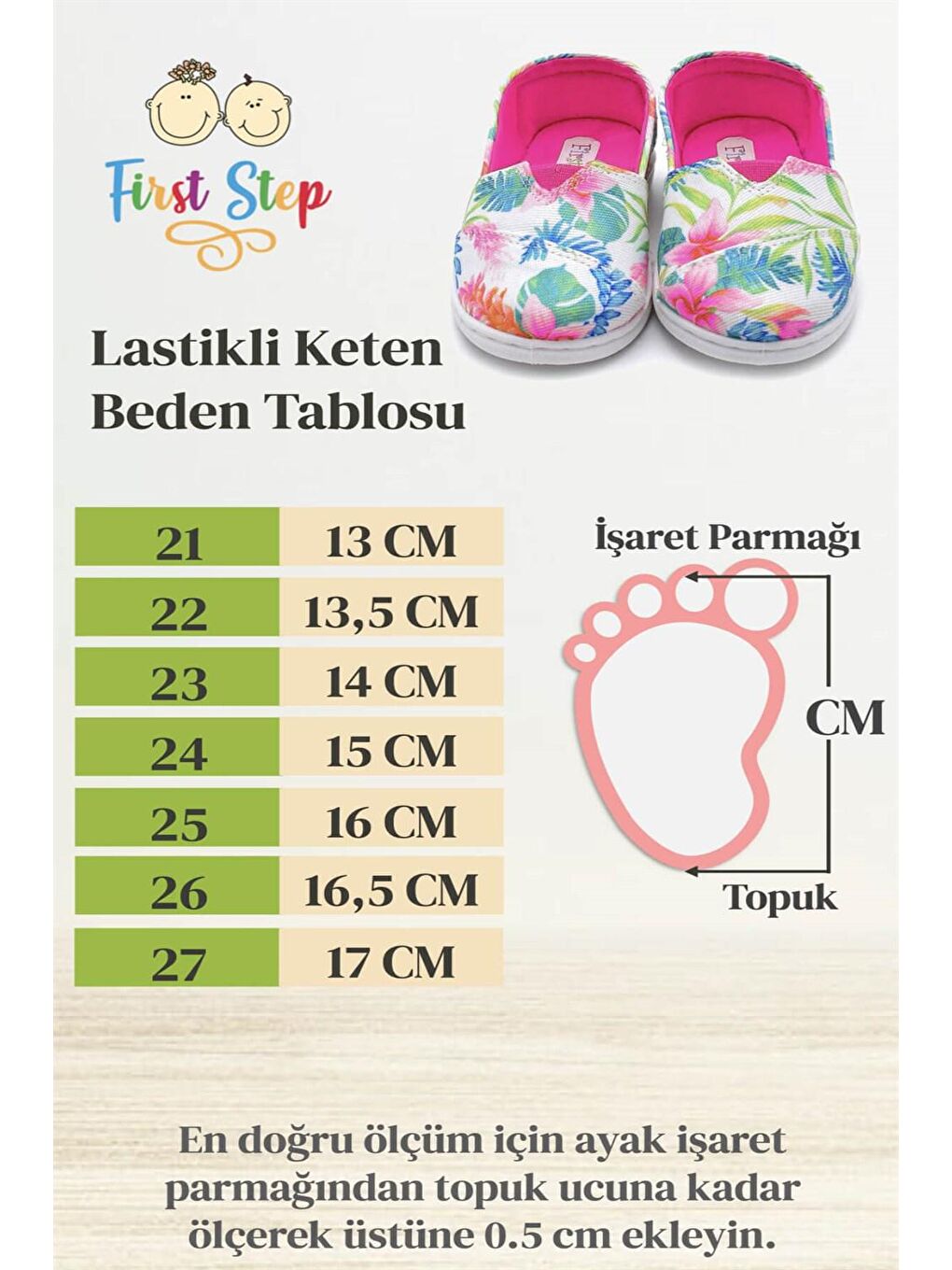 First Step Beyaz Çiçek Desenli Keten Kız Bebek Babet Ayakkabı-BEYAZ-F-489 - 6