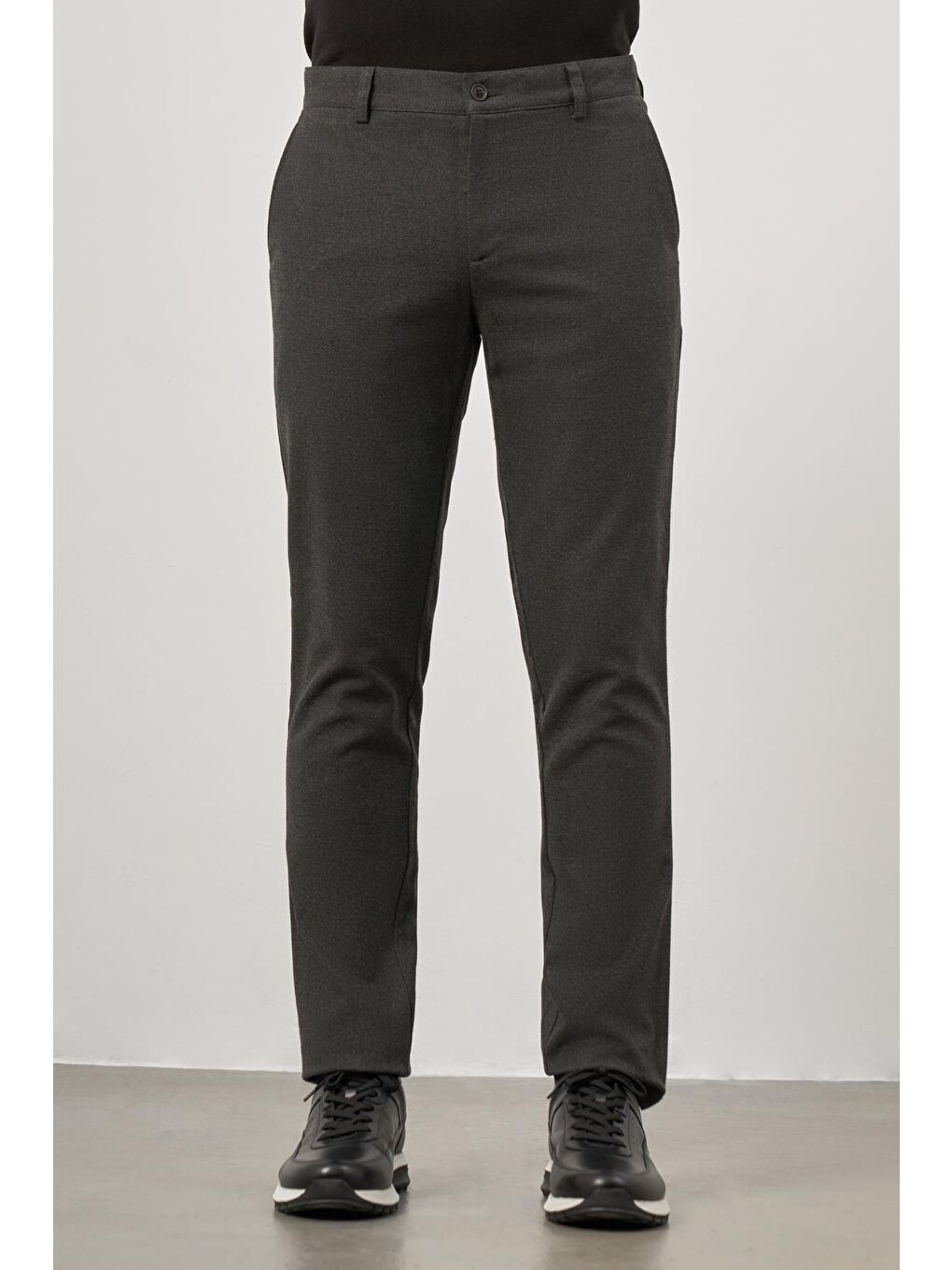 Koyu Antrasit Esnek Yandan Cepli Casual Slim Fit Chino Pantolon 1003245108