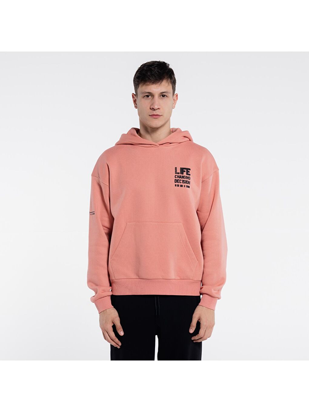 Friday Offset Somon Sydney Erkek Somon Ekstra Oversize Kapüşonlu Sweatshirt Hoodie - Şardonlu 3 İplik