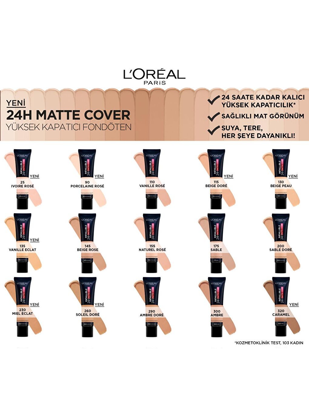 L'Oreal Paris Nude Infaillible 24H Matte Cover Yüksek Kapatıcı Fondöten - 25 Rose Ivory - 4