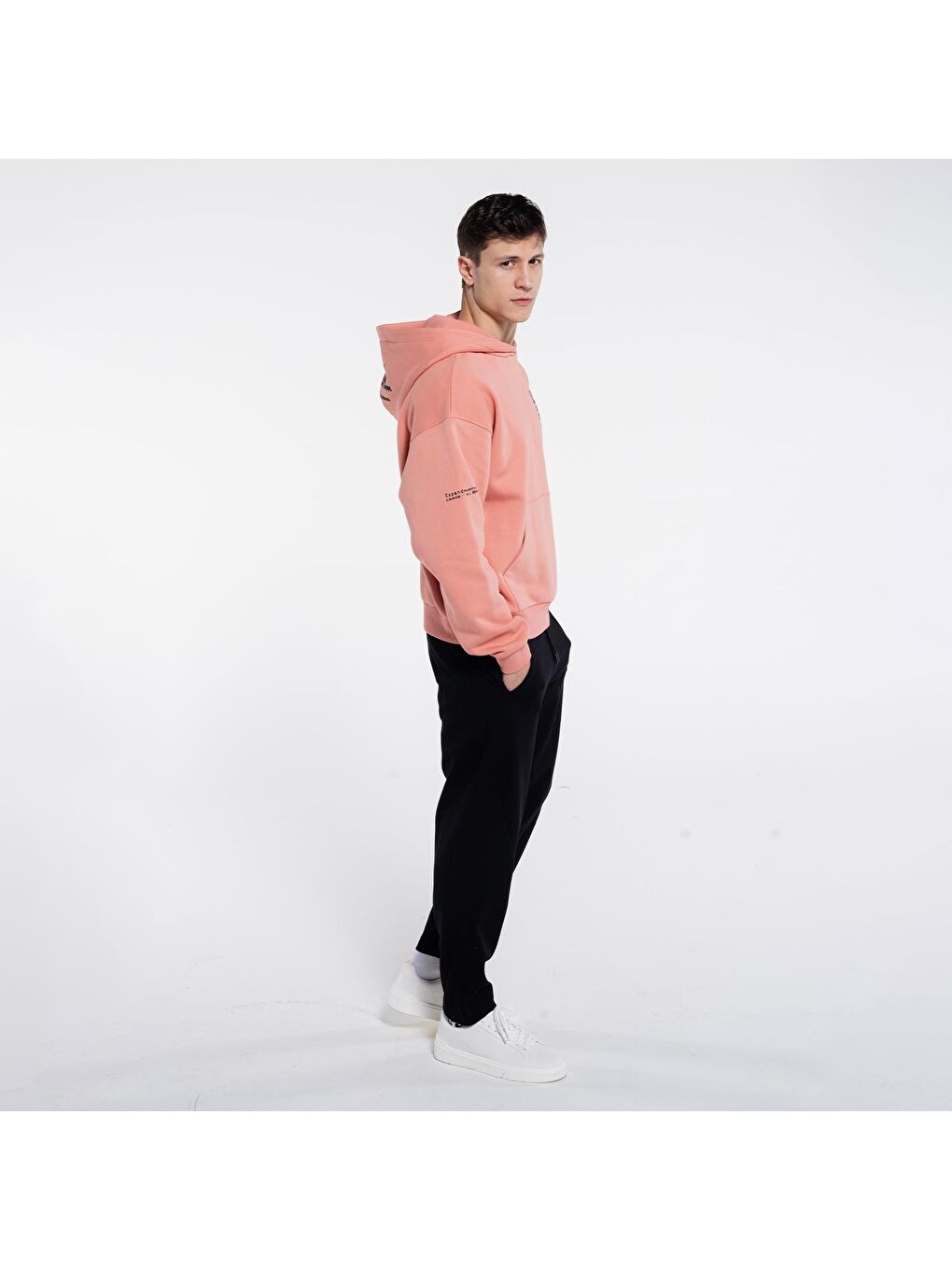 Friday Offset Somon Sydney Erkek Somon Ekstra Oversize Kapüşonlu Sweatshirt Hoodie - Şardonlu 3 İplik - 4