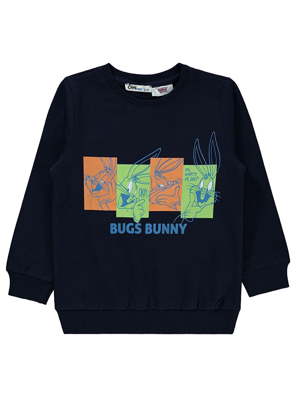 Civil Lacivert Bugs Bunny Erkek Çocuk Sweatshirt 2-5 Yaş Lacivert