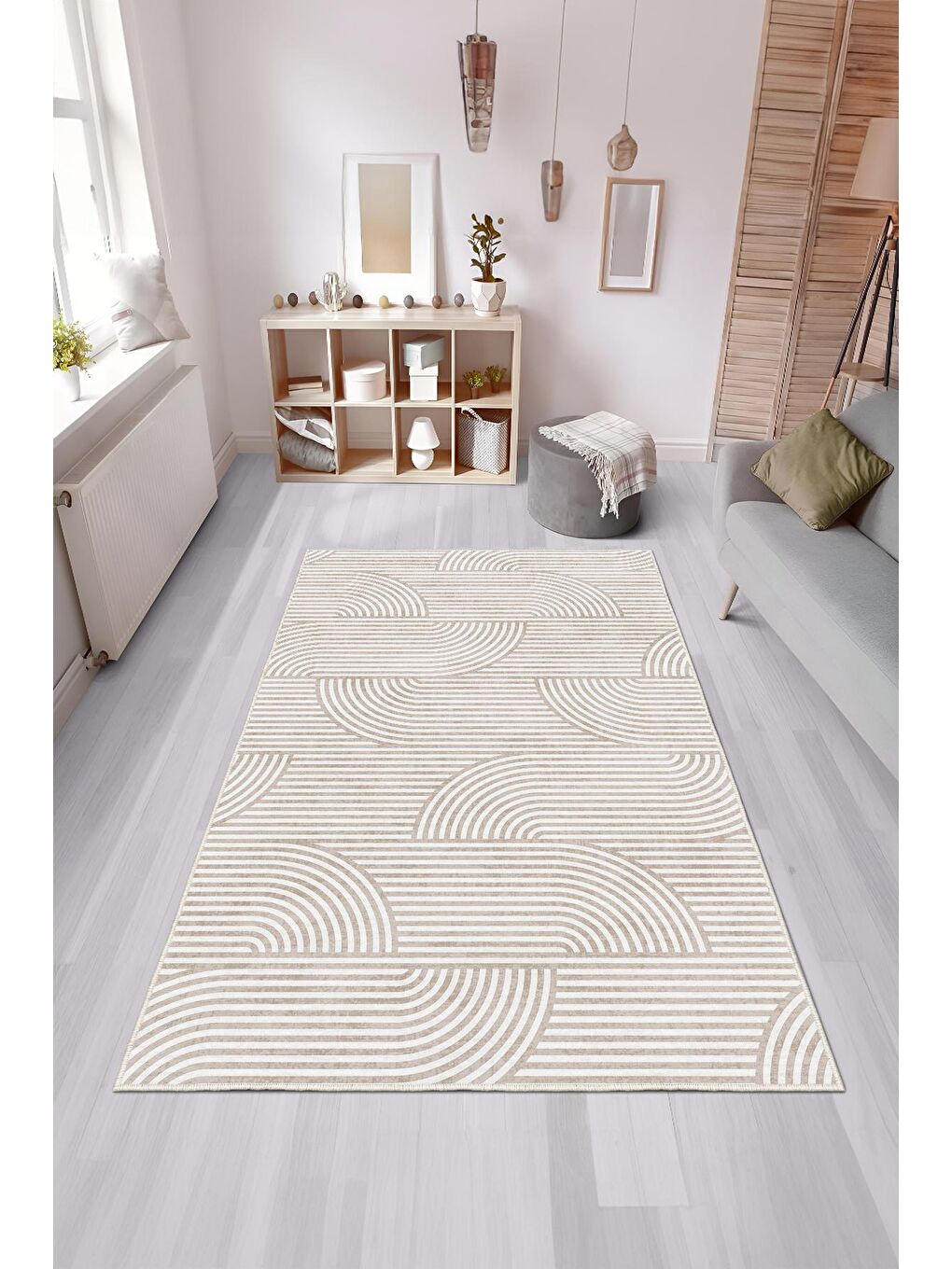 Ekru Özel Tasarım, Kaymaz Taban, İnce, Yıkanabilir, Modern Halı WOOKECE1397 160x230