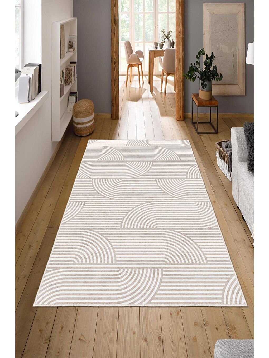 Ekru Özel Tasarım, Kaymaz Taban, İnce, Yıkanabilir, Modern Halı WOOKECE1397 160x230-1