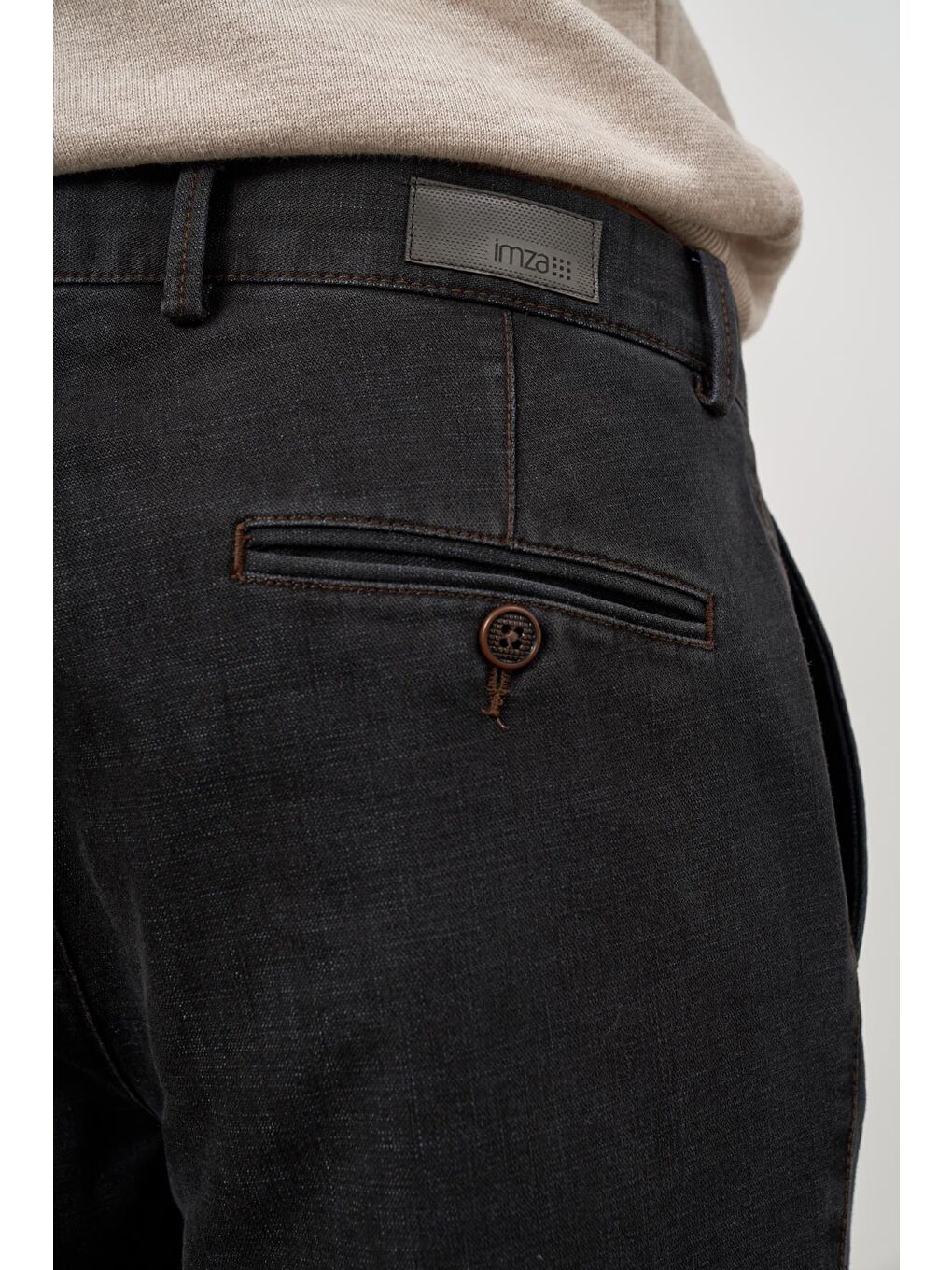 Koyu Antrasit Pamuklu Yandan Cepli Casual Comfort Fit Chino Pantolon 1003245155-5