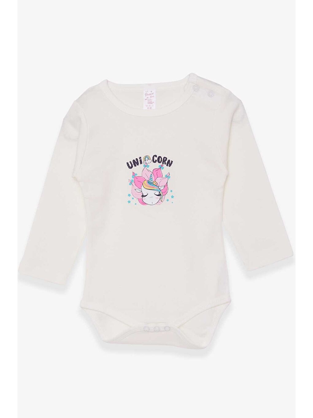 Breeze Kız Bebek Çıtçıtlı Body Baskılı Unicorn Ekru (9 Ay-3 Yaş)