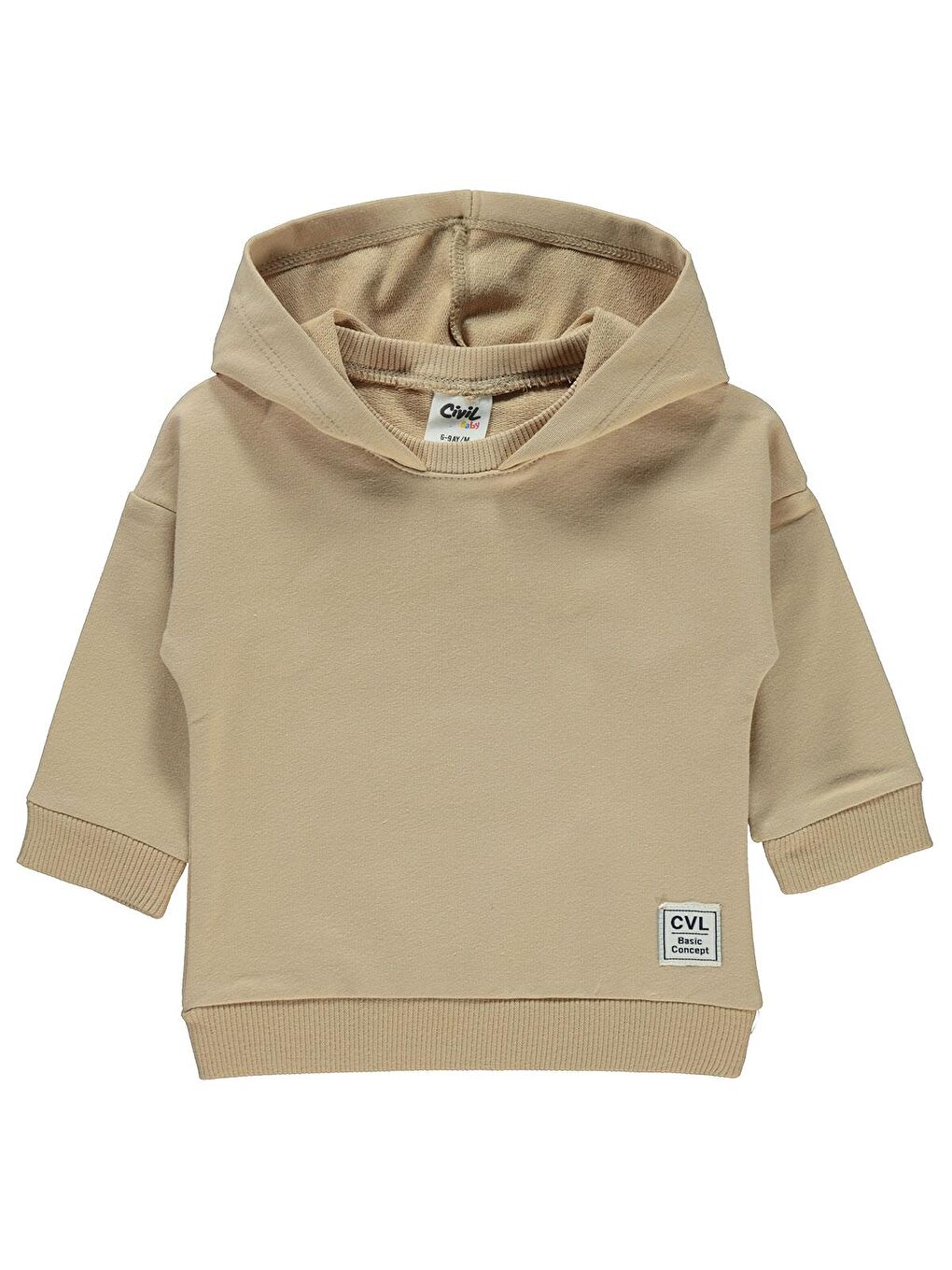 Civil Açık Kahve Baby Erkek Bebek Kapüşonlu Sweatshirt 6 18 Ay Sütlü Kahve