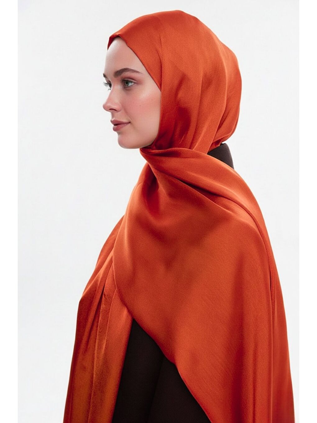 Kırmızı & YAQA Özel Saten Dokulu Nar Çiçeği Şal-1