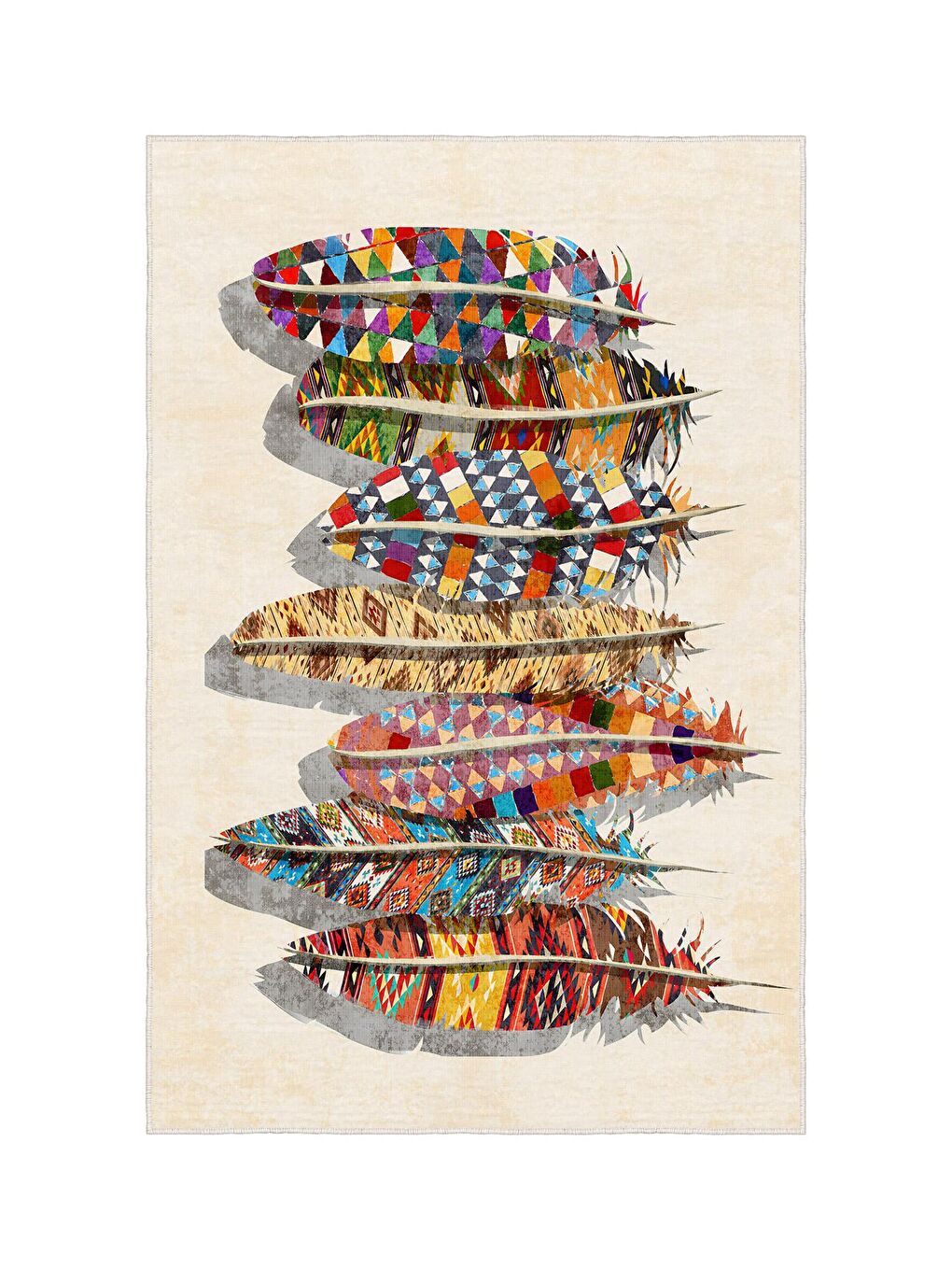 Karışık Özel Tasarım, Kaymaz Taban, İnce, Yıkanabilir, Modern Halı WOOKECE1394 120x180-3