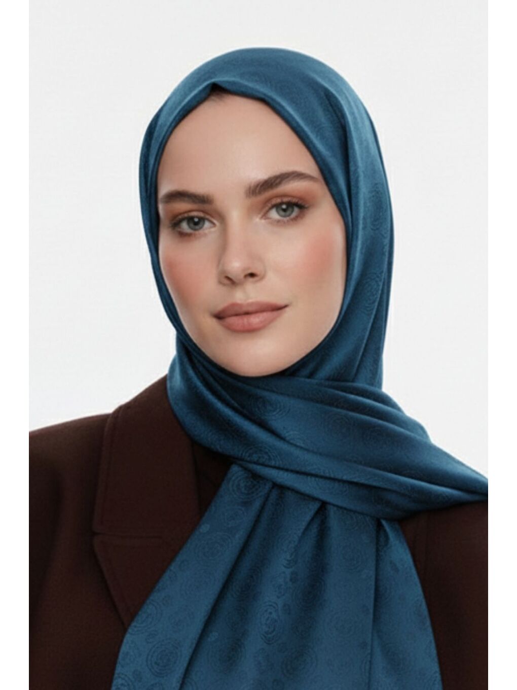 & YAQA Filigranlı Petrol Rengi Şal-2