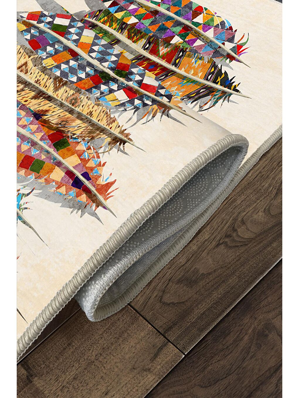 Karışık Özel Tasarım, Kaymaz Taban, İnce, Yıkanabilir, Modern Halı WOOKECE1394 120x180-4