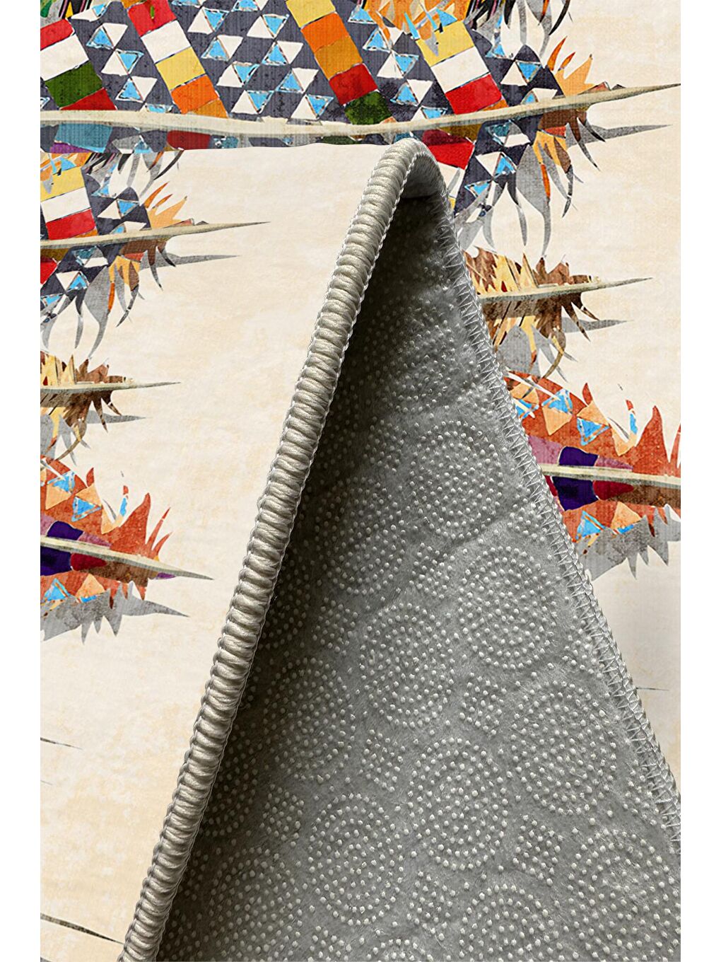 Karışık Özel Tasarım, Kaymaz Taban, İnce, Yıkanabilir, Modern Halı WOOKECE1394 120x180-5