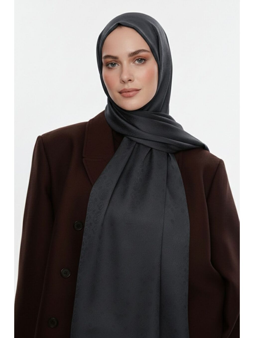 & YAQA Filigranlı Haki Şal-0