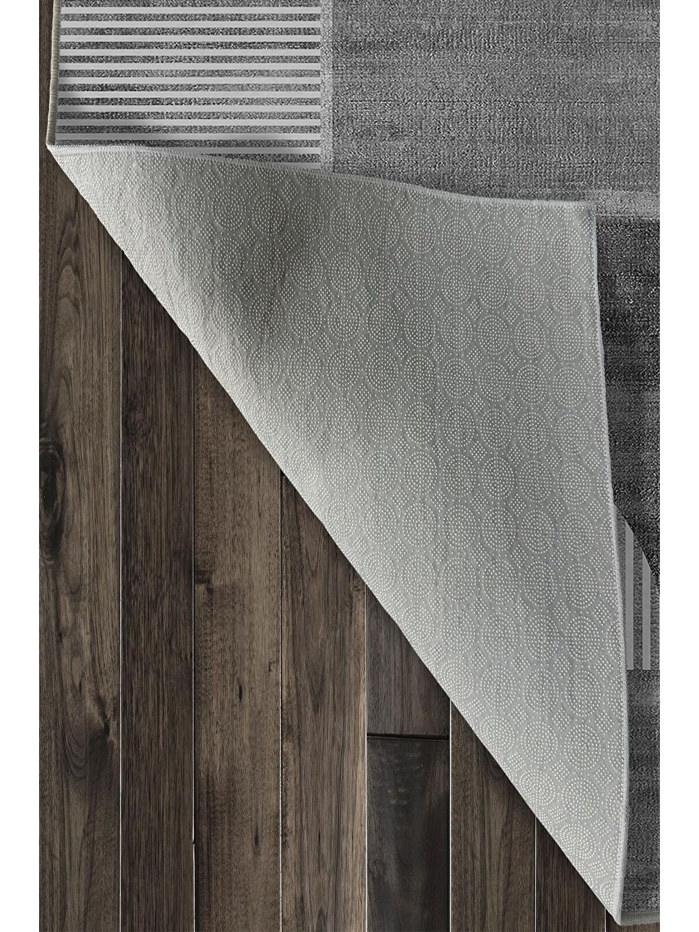 Gri Özel Tasarım, Kaymaz Taban, İnce, Yıkanabilir, Modern Halı WOOKECE1485 120x180-6