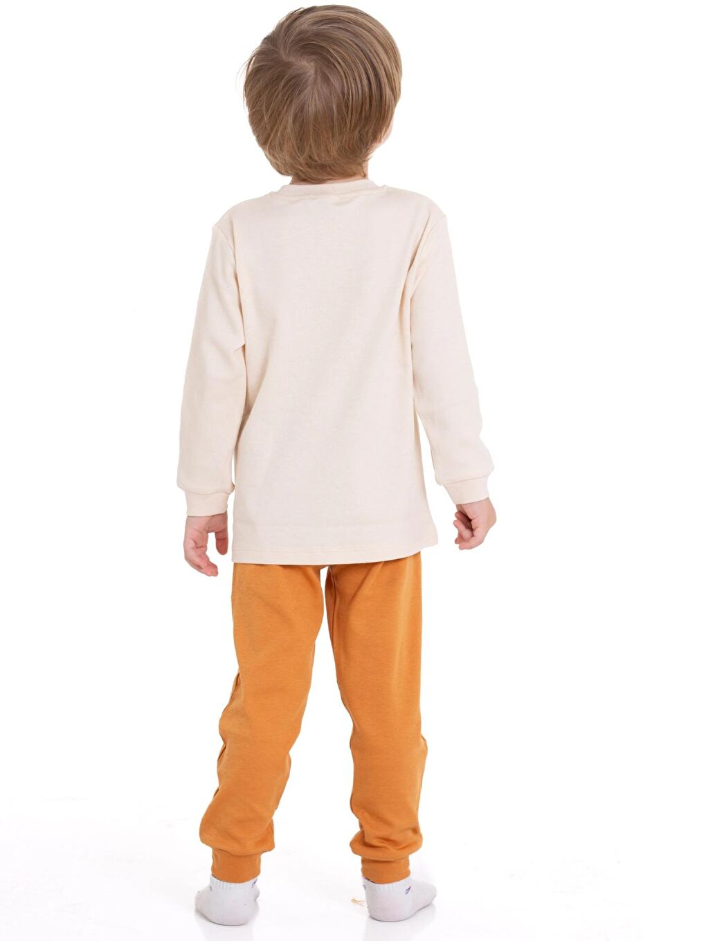 Turuncu Hey Boy Baskılı Pijama Takımı 54213-3