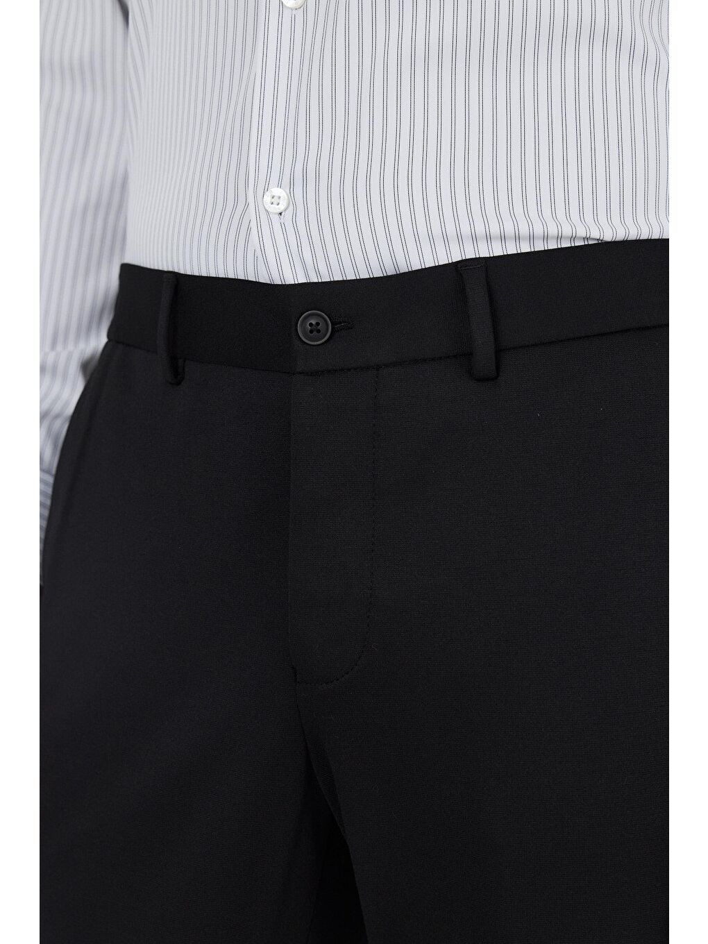 Siyah Esnek Yandan Cepli Casual Slim Fit Jogger Pantolon 1003250157-3