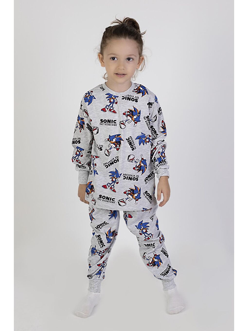 MİSSTUFFY Gri Erkek Çocuk Baskılı İnce Basic Pijama Takımı - 1