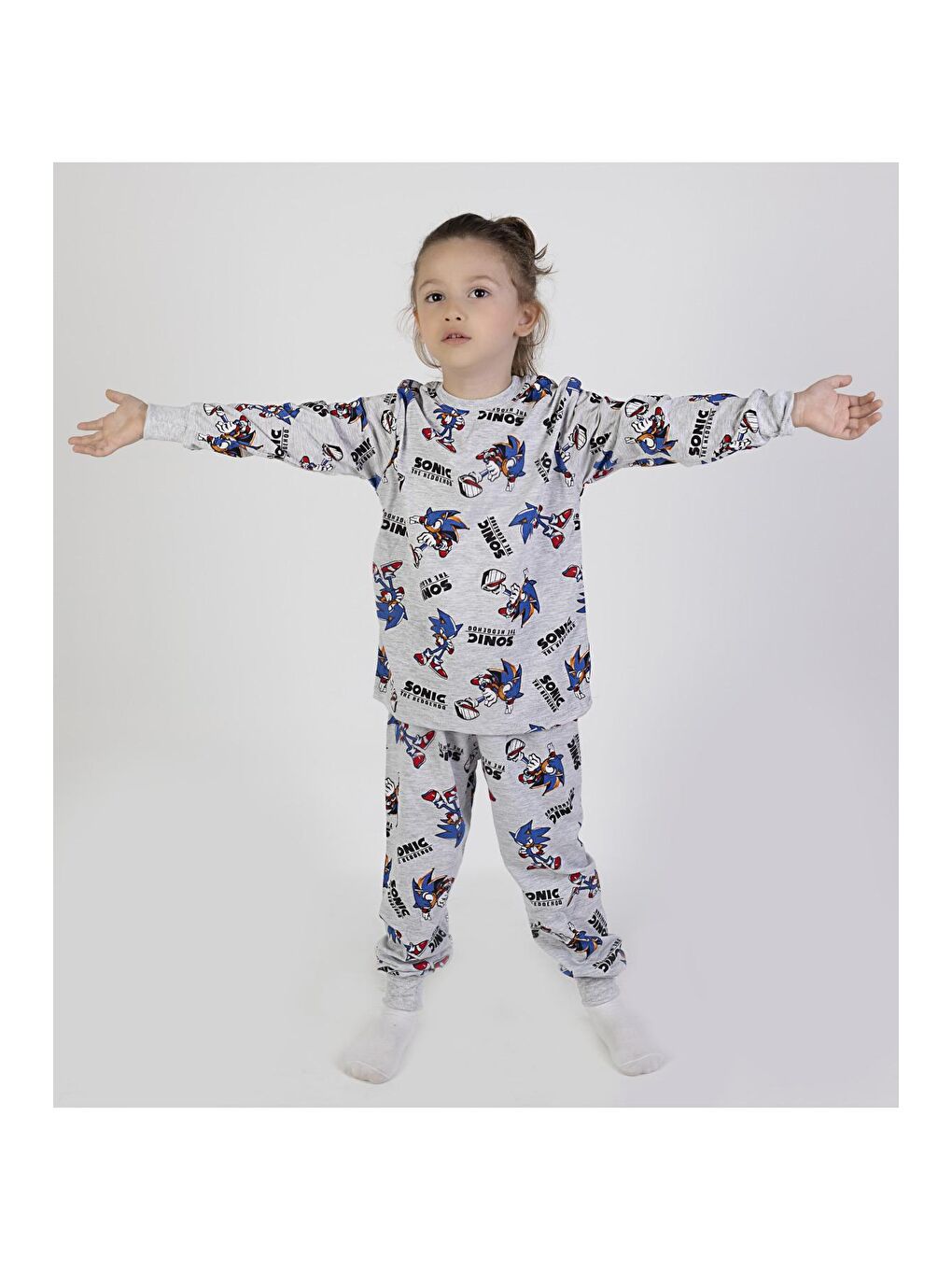 MİSSTUFFY Gri Erkek Çocuk Baskılı İnce Basic Pijama Takımı - 2