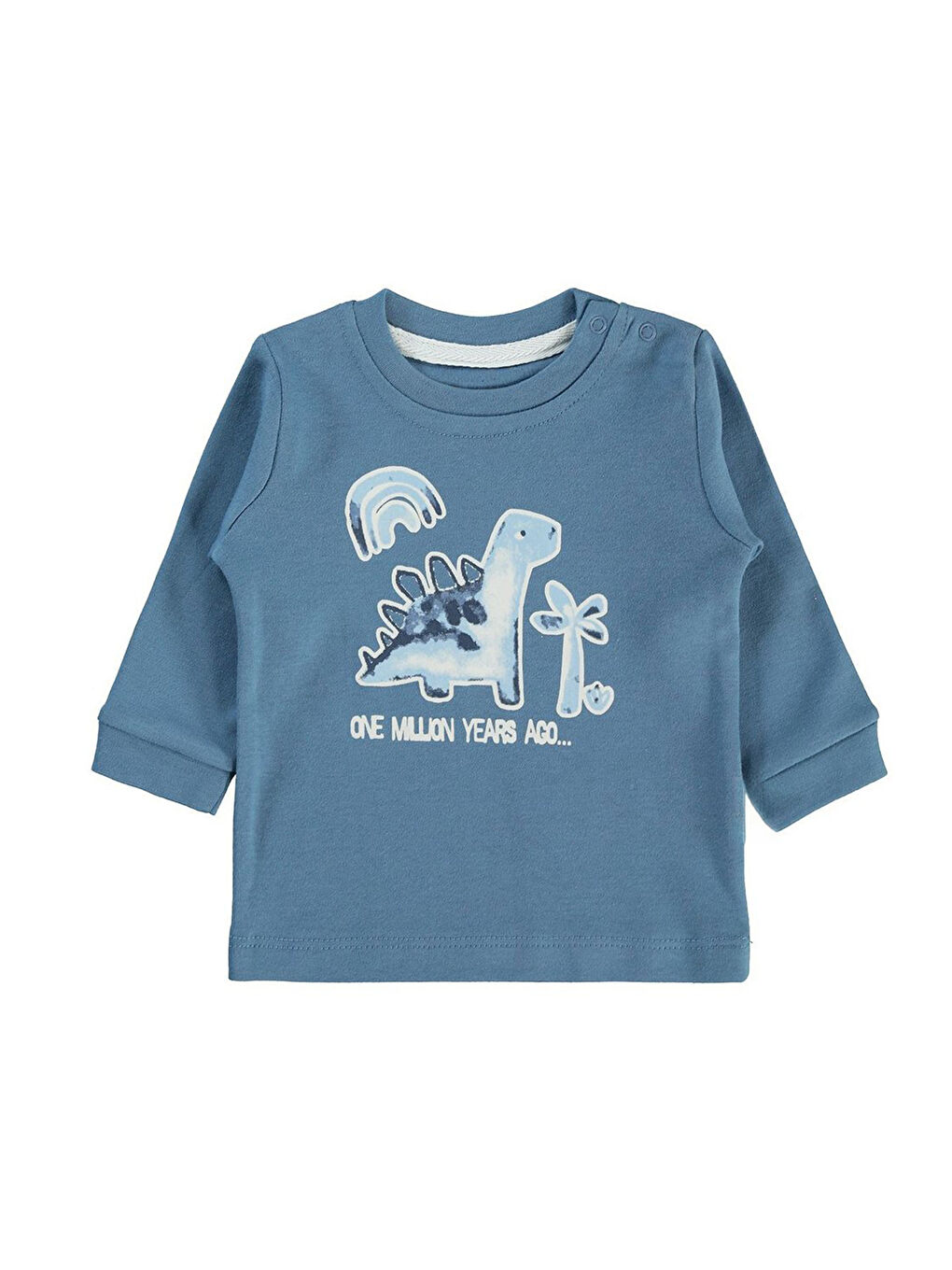 KİKO Mavi Dinosaurs Baskılı Erkek Bebek Sweatshirt 2'Li - 1