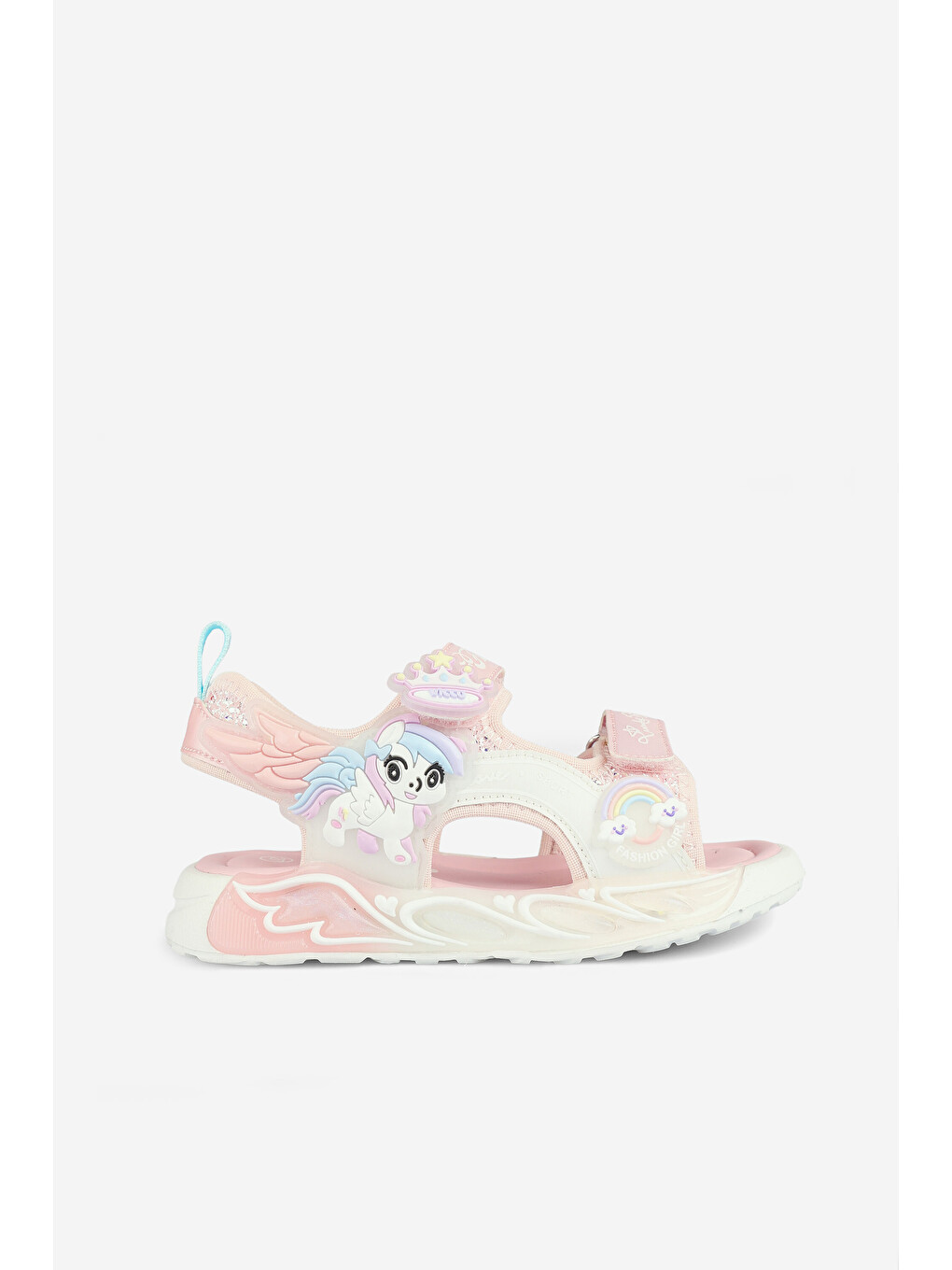 Pembe Alra Işıklı Kız Bebek Pudra Sandalet-2
