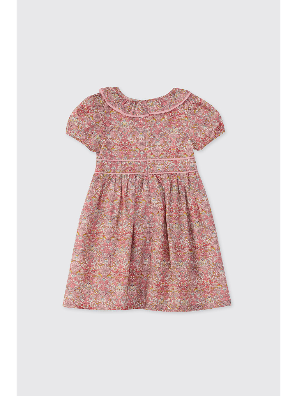 Pembe Liberty Kumaş Kız Çocuk Elbise-1