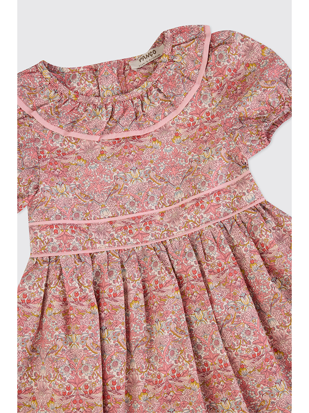 Pembe Liberty Kumaş Kız Çocuk Elbise-2