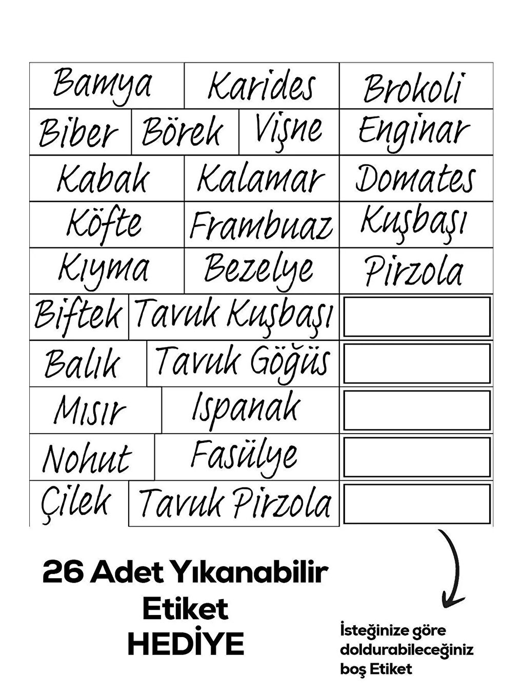 Porsima Beyaz 24lü Buzdolabı Düzenleyici Derin Dondurucuya -25 Uygun Etiketli Buzluk Bakliyat Saklama Kabı - Beyaz - 4