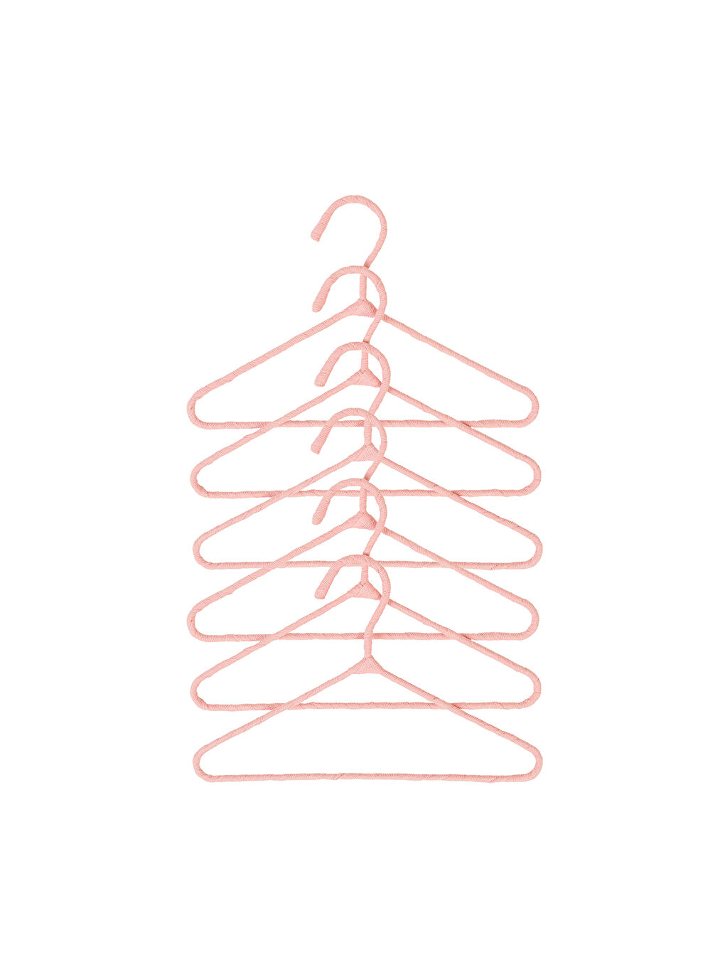 6'lı Pembe Renk Kumaş Kaplı Metal Bebek Giysi Askısı19.5 x 30 x 0.3 cm-5