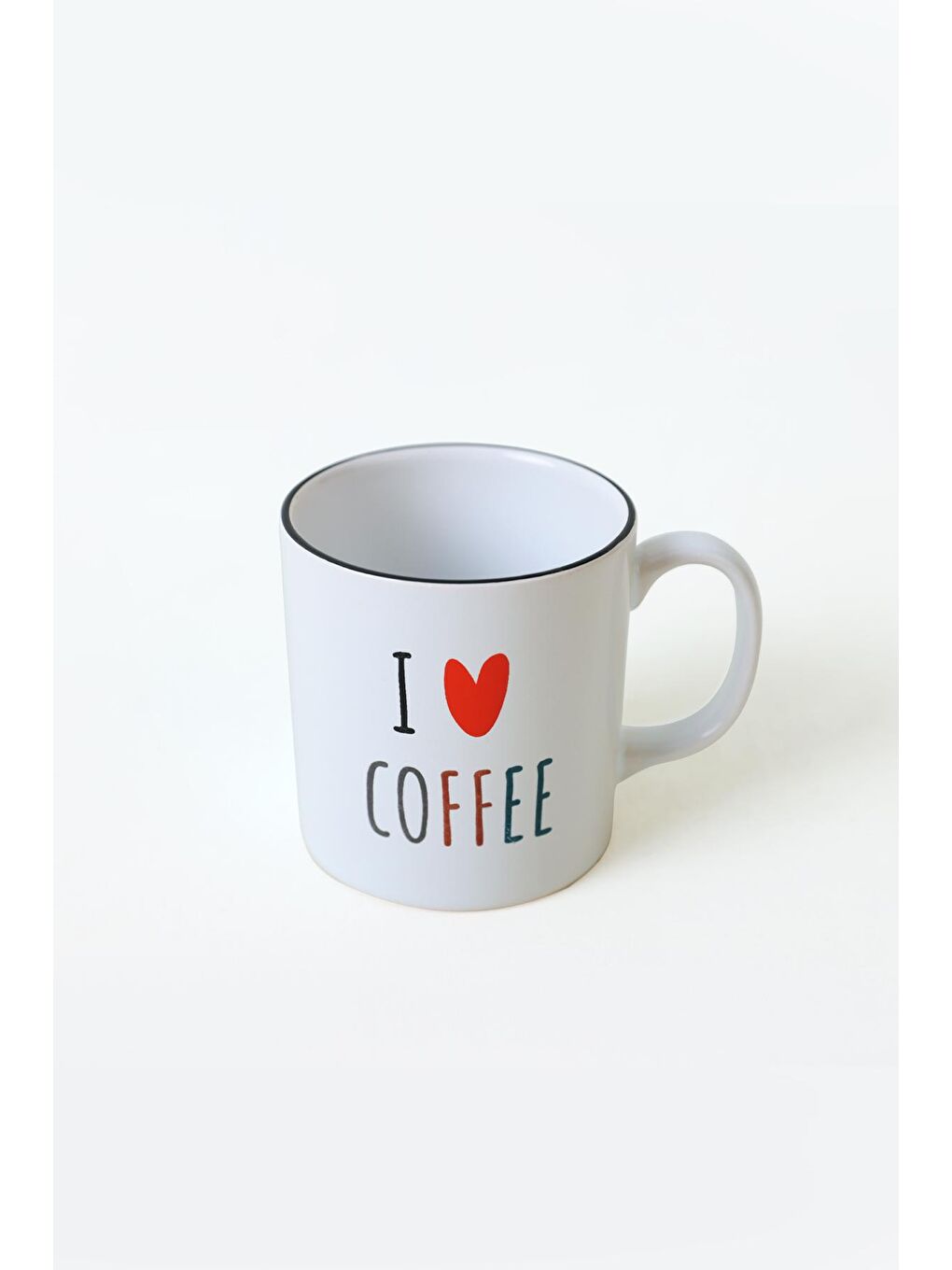 Keramika Beyaz I Love Coffee Silindir Kupa 10 Cm - 2