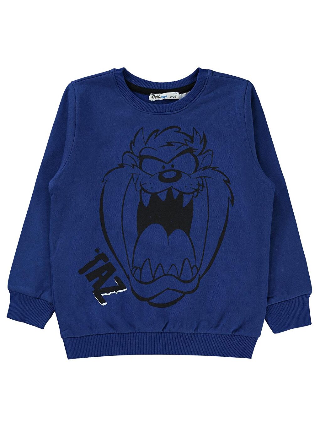 Civil Saks Tazmania Canavarı Erkek Çocuk Sweatshirt 2-5 Yaş Saks Mavisi