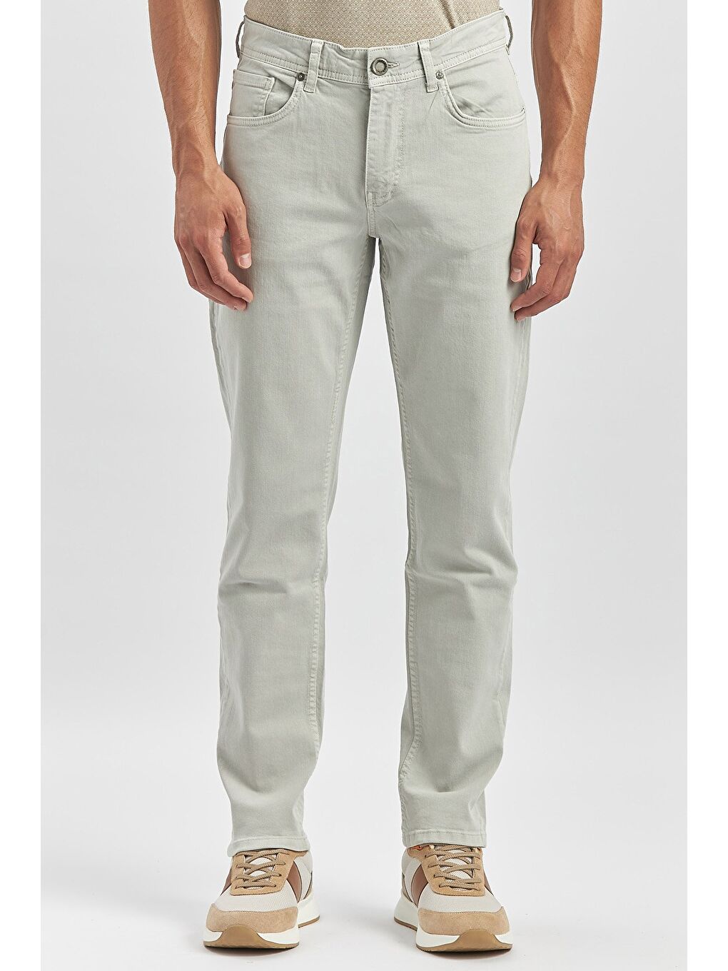 Bej Taş Rengi Pamuklu 5 Cep Casual Slim Fit 5 Cep Pantolon 1003240319