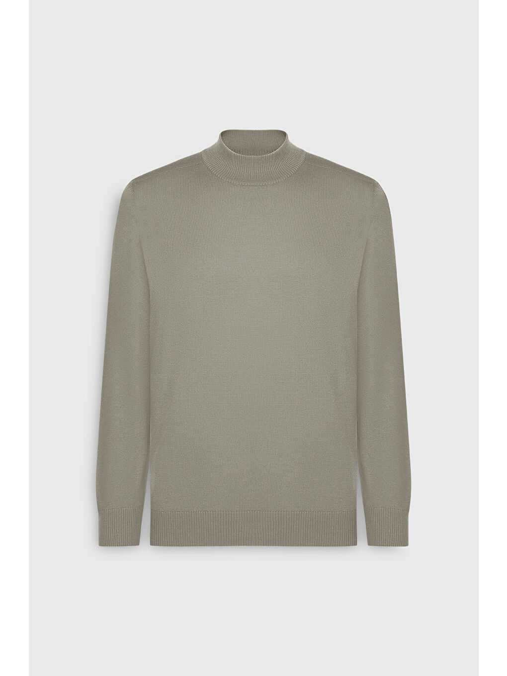 Erkek Bej Yünlü Sıcak Tutan Standart Fit Normal Kesim Yarım Balıkçı Yaka Triko Kazak-5