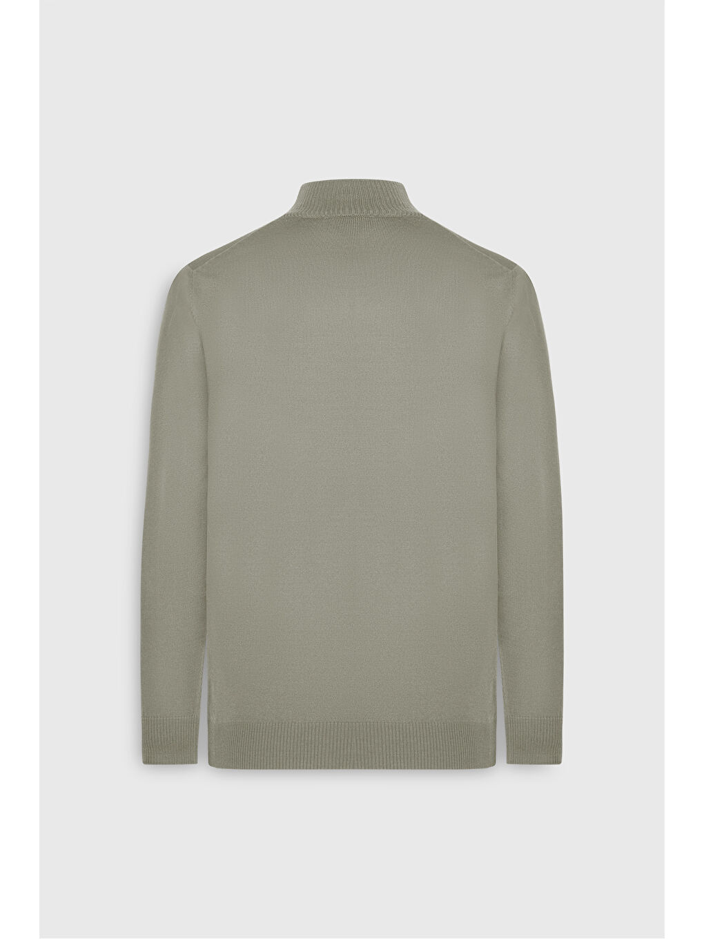 Erkek Bej Yünlü Sıcak Tutan Standart Fit Normal Kesim Yarım Balıkçı Yaka Triko Kazak-8