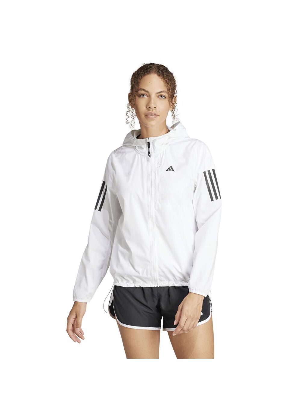 Own The Run Kadın Beyaz Kapüşonlu Ceket