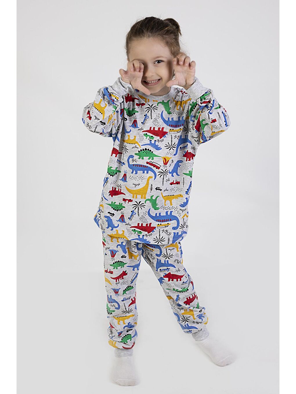 MİSSTUFFY Kırmızı-Gümüş Erkek Çocuk Baskılı İnce Basic Pijama Takımı - 2