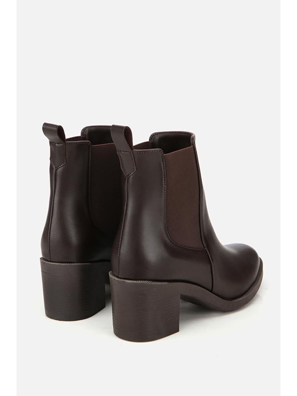 Kadın Kahverengi Lastik Detaylı Topuklu Bot-2