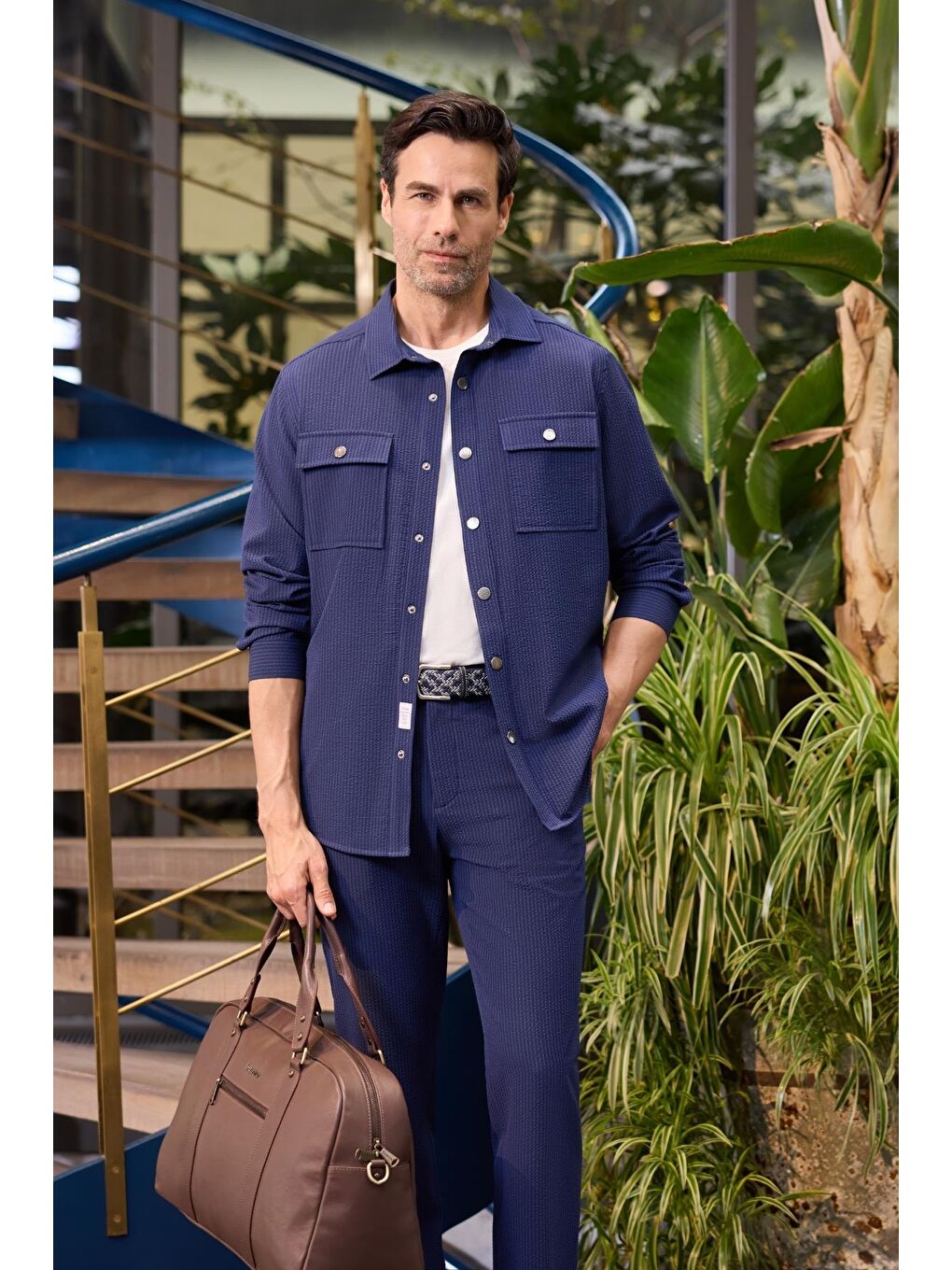 Koyu Lacivert Esnek Yandan Cepli Casual Comfort Fit Jogger Pantolon 1003250117