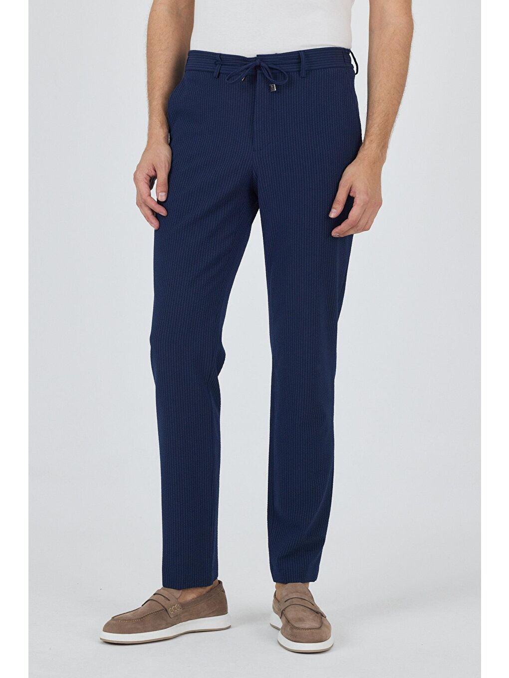 Koyu Lacivert Esnek Yandan Cepli Casual Comfort Fit Jogger Pantolon 1003250117-2