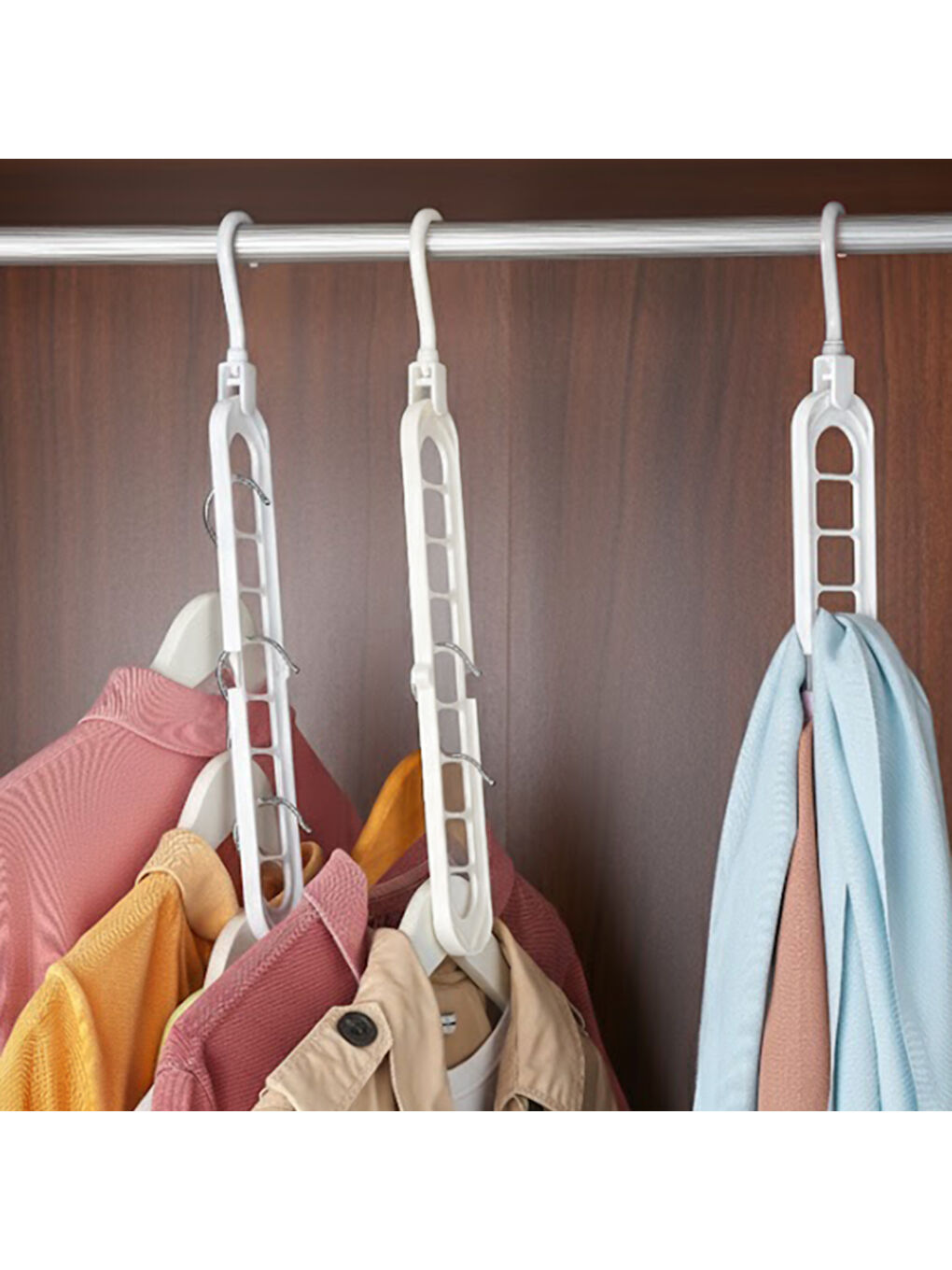 Beyaz org-250 3 Adet Çok Fonksiyonlu Dolap Içi Düzenleyici Sihirli Askı-1