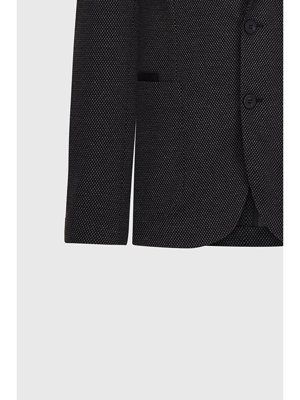 Erkek Siyah Slim Fit Dar Kesim Mono Yaka Desenli Torba Cepli Ceket-8