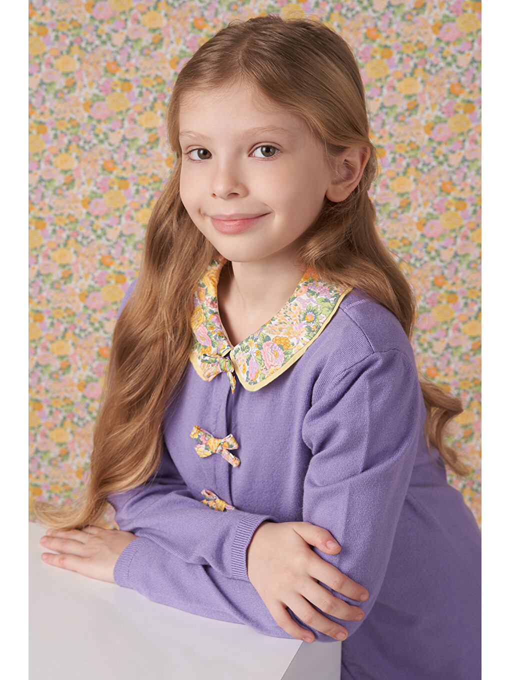 Lila Liberty Kumaş Kız Çocuk Triko Hırka-2